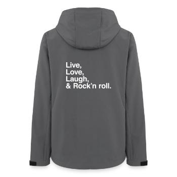 Live Love Laugh Rock – Lebensstil - Frauen Recycelte Softshelljacke von Stanley/Stella - Anthrazit - Hinten - AI Model Female 172 light (172cm)