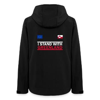 Ich stehe zu Grönland - Frauen Recycelte Softshelljacke von Stanley/Stella - Schwarz - Hinten - AI Model Female 172 light (172cm)