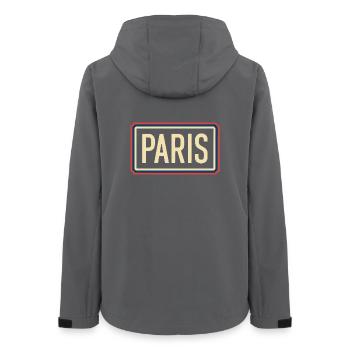 Paris Retro Badge Emblem - Veste softshell femme recyclée Stanley/Stella - charbon - Dos - AI Model Female 172 light (172cm)