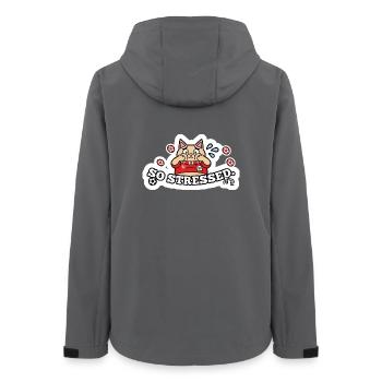 Lustige gestresste Fußball-Fankatze Fußball-Aufkleber-Kunst - Frauen Recycelte Softshelljacke von Stanley/Stella - Anthrazit - Hinten - AI Model Female 172 light (172cm)