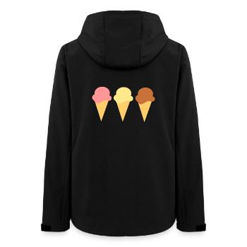 Eis Eiscreme Erdbeereis Vanilleeis Schokoeis - Frauen Recycelte Softshelljacke von Stanley/Stella - Schwarz - Hinten - AI Model Female 172 light (172cm)