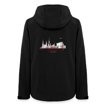 Hamburg / Stadt / Metropole / Elbe - Frauen Recycelte Softshelljacke von Stanley/Stella - Schwarz - Hinten - AI Model Female 172 light (172cm)