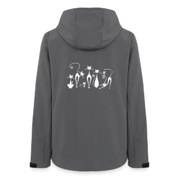 Verspielte Katzen Silhouetten im Skizzestil - Frauen Recycelte Softshelljacke von Stanley/Stella - Anthrazit - Hinten - AI Model Female 172 light (172cm)