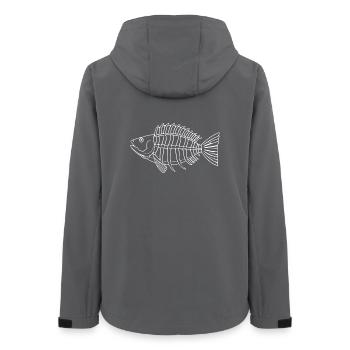 Poisson chemise poisson motif,Cadeau de vêtements de pêche - Veste softshell femme recyclée Stanley/Stella - charbon - Dos - AI Model Female 172 light (172cm)