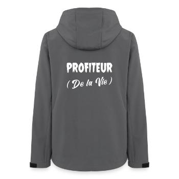 PROFITEUR (DE LA VIE) ! - Veste softshell femme recyclée Stanley/Stella - charbon - Dos - AI Model Female 172 light (172cm)