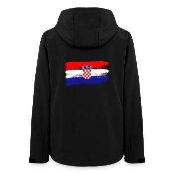 Croatian Flag Football Fan Sports Heritage - Women’s Recycled Softshell Jacket by Stanley/Stella - black - Back - AI Model Female 172 light (172cm)