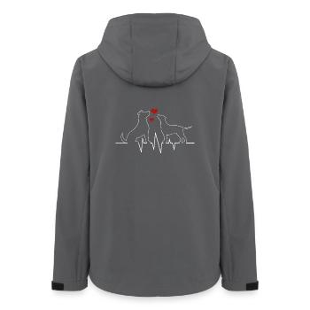 Cadeau de battement de cœur pour chien amoureux - Veste softshell femme recyclée Stanley/Stella - charbon - Dos - AI Model Female 172 light (172cm)