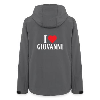 t-shirt I love Giovanni t-shirt gift idea - Women’s Recycled Softshell Jacket by Stanley/Stella - anthracite - Back - AI Model Female 172 light (172cm)