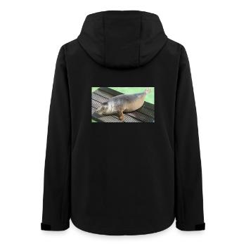 Robbenjunges auf Texel - Frauen Recycelte Softshelljacke von Stanley/Stella - Schwarz - Hinten - AI Model Female 172 light (172cm)