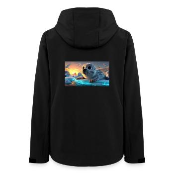Bébé phoque mignon sur la banquise - Veste softshell femme recyclée Stanley/Stella - noir - Dos - AI Model Female 172 light (172cm)