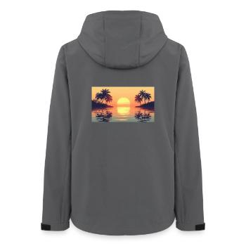 Coucher de soleil sur une île tropicale - Veste softshell femme recyclée Stanley/Stella - charbon - Dos - AI Model Female 172 light (172cm)