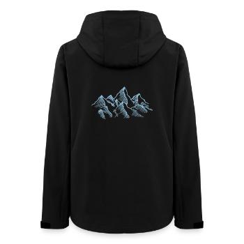 Mountains peaks drawing - Women’s Recycled Softshell Jacket by Stanley/Stella - black - Back - AI Model Female 172 light (172cm)