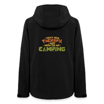 Citation humoristique sur le camping & la thérapie - Veste softshell femme recyclée Stanley/Stella - noir - Dos - AI Model Female 172 light (172cm)