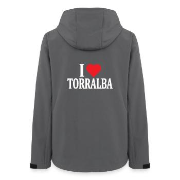 t-shirt Io amo Torralba t-shirt Sardegna - Women’s Recycled Softshell Jacket by Stanley/Stella - anthracite - Back - AI Model Female 172 light (172cm)