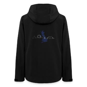 Sehenswürdigkeiten des Vereinigten Königreichs Silhouette Nightscape - Frauen Recycelte Softshelljacke von Stanley/Stella - Schwarz - Hinten - AI Model Female 172 light (172cm)