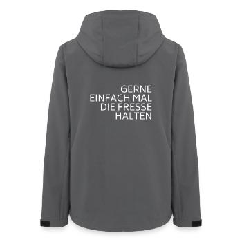 Fresse halten weiß - Frauen Recycelte Softshelljacke von Stanley/Stella - Anthrazit - Hinten - AI Model Female 172 light (172cm)