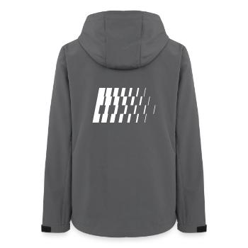 Barres obliques diagonales monochromes - Veste softshell femme recyclée Stanley/Stella - charbon - Dos - AI Model Female 172 light (172cm)