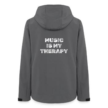 Music Is My Therapy Grunge Style - Women’s Recycled Softshell Jacket by Stanley/Stella - anthracite - Back - AI Model Female 172 light (172cm)