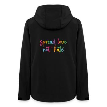 Pride Month - Spread Love Not Hate - Women’s Recycled Softshell Jacket by Stanley/Stella - black - Back - AI Model Female 172 light (172cm)