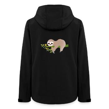 Entspanntes Faultier – Charmantes Relax-Motiv - Frauen Recycelte Softshelljacke von Stanley/Stella - Schwarz - Hinten - AI Model Female 172 light (172cm)