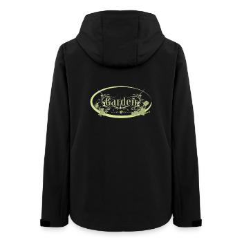 Panneau de jardin vintage anglais avec outils - Veste softshell femme recyclée Stanley/Stella - noir - Dos - AI Model Female 172 light (172cm)