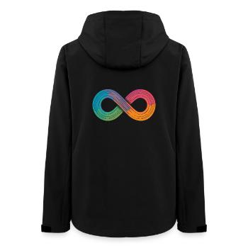 Unendlicher Regenbogen oder doch einfach nur Flow? - Frauen Recycelte Softshelljacke von Stanley/Stella - Schwarz - Hinten - AI Model Female 172 light (172cm)