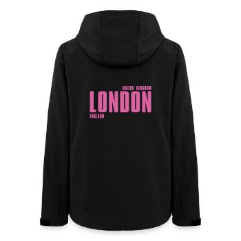 London – England Lyric Design - Frauen Recycelte Softshelljacke von Stanley/Stella - Schwarz - Hinten - AI Model Female 172 light (172cm)