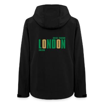 London – England Lyric Design - Frauen Recycelte Softshelljacke von Stanley/Stella - Schwarz - Hinten - AI Model Female 172 light (172cm)
