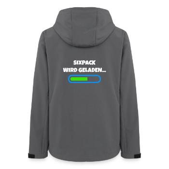 Sixpack wird geladen - Fitness Fortschritt - Frauen Recycelte Softshelljacke von Stanley/Stella - Anthrazit - Hinten - AI Model Female 172 light (172cm)