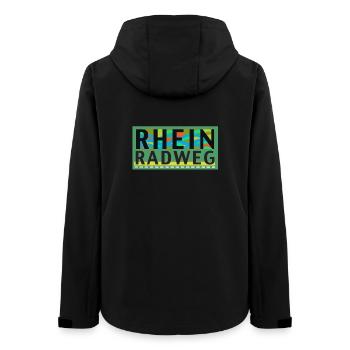 Rheinradweg - Frauen Recycelte Softshelljacke von Stanley/Stella - Schwarz - Hinten - AI Model Female 172 light (172cm)