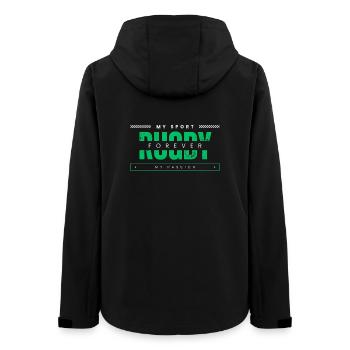 Rugby forever my sport my passion green - Women’s Recycled Softshell Jacket by Stanley/Stella - black - Back - AI Model Female 172 light (172cm)