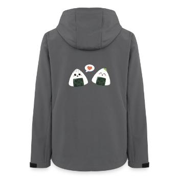 Onigiri Couple Amour - Veste softshell femme recyclée Stanley/Stella - charbon - Dos - AI Model Female 172 light (172cm)