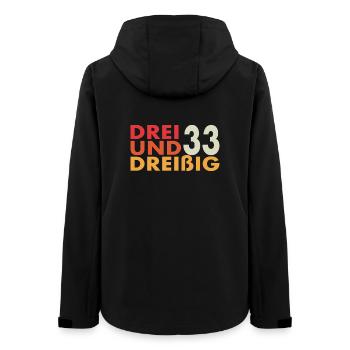33. Geburtstag Vintage Dreiunddreißig - Frauen Recycelte Softshelljacke von Stanley/Stella - Schwarz - Hinten - AI Model Female 172 light (172cm)