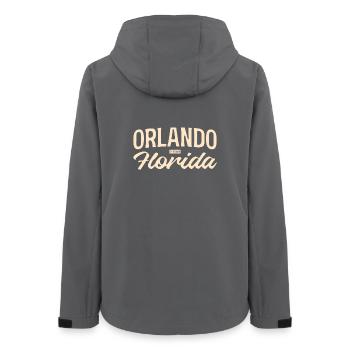 Orlando Florida Vintage Script - Frauen Recycelte Softshelljacke von Stanley/Stella - Anthrazit - Hinten - AI Model Female 172 light (172cm)
