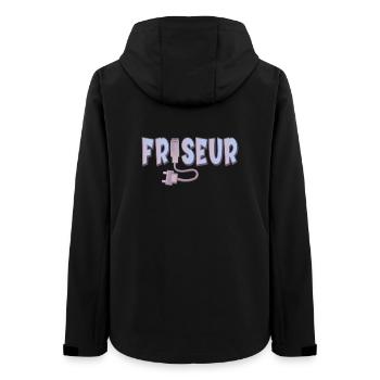 AUSBILDUNG ZUM FRISEUR - HAARE TRIMMEN - Frauen Recycelte Softshelljacke von Stanley/Stella - Schwarz - Hinten - AI Model Female 172 light (172cm)