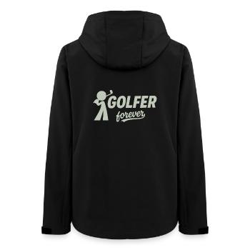 Golfer Forever Silhouette - Frauen Recycelte Softshelljacke von Stanley/Stella - Schwarz - Hinten - AI Model Female 172 light (172cm)