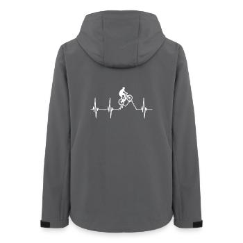 HEARTBEAT MOUNTAIN BIKE, Herzschlag MTB - Frauen Recycelte Softshelljacke von Stanley/Stella - Anthrazit - Hinten - AI Model Female 172 light (172cm)