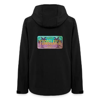 Jugoslawien Vintage Schild - Frauen Recycelte Softshelljacke von Stanley/Stella - Schwarz - Hinten - AI Model Female 172 light (172cm)