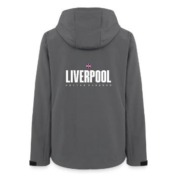Texte du bloc gras de Liverpool - Veste softshell femme recyclée Stanley/Stella - charbon - Dos - AI Model Female 172 light (172cm)