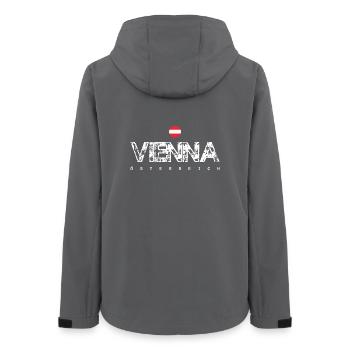 Vena Österreich Distressed Logo - Women’s Recycled Softshell Jacket by Stanley/Stella - anthracite - Back - AI Model Female 172 light (172cm)