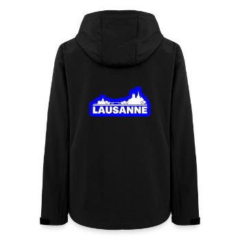 Lausanne Skyline: Brücke & Kathedrale - Frauen Recycelte Softshelljacke von Stanley/Stella - Schwarz - Hinten - AI Model Female 172 light (172cm)