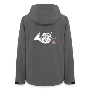 Waldhorn Hornist - Frauen Recycelte Softshelljacke von Stanley/Stella - Anthrazit - Hinten - AI Model Female 172 light (172cm)