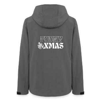 Funky Disco Christmas Ornament Design - Women’s Recycled Softshell Jacket by Stanley/Stella - anthracite - Back - AI Model Female 172 light (172cm)