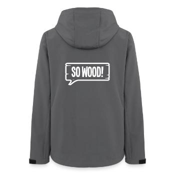 SO WOOD! - Women’s Recycled Softshell Jacket by Stanley/Stella - anthracite - Back - AI Model Female 172 light (172cm)