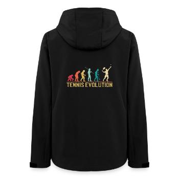 Tennis Evolution Evolution Grafikdesign - Frauen Recycelte Softshelljacke von Stanley/Stella - Schwarz - Hinten - AI Model Female 172 light (172cm)