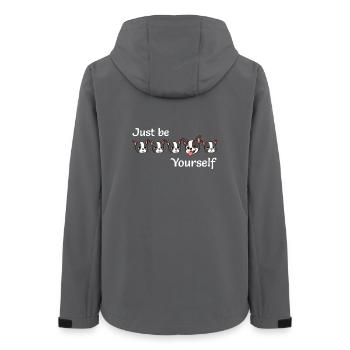 Boston - Soyez simplement - Vous-même - Texte blanc - Veste softshell femme recyclée Stanley/Stella - charbon - Dos - AI Model Female 172 light (172cm)