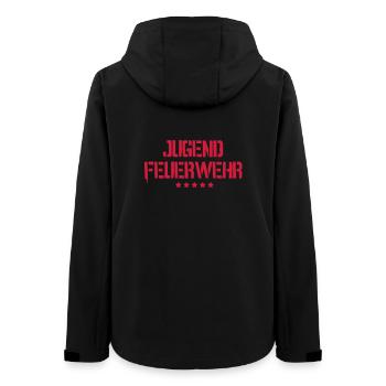 Jugend Feuerwehr mit Sterne - Frauen Recycelte Softshelljacke von Stanley/Stella - Schwarz - Hinten - AI Model Female 172 light (172cm)