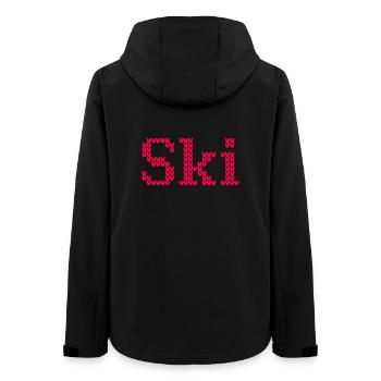 Ski Knitwear Winter Ski Holiday Pattern Alps Snow - Women’s Recycled Softshell Jacket by Stanley/Stella - black - Back - AI Model Female 172 light (172cm)