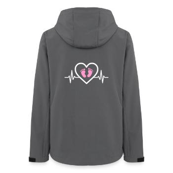 Pregnancy Announcement Heart Pink Footprints Girl - Women’s Recycled Softshell Jacket by Stanley/Stella - anthracite - Back - AI Model Female 172 light (172cm)