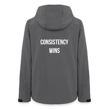 CONSISTENCY WINS. | Greyline Official - Women’s Recycled Softshell Jacket by Stanley/Stella - anthracite - Back - AI Model Female 172 light (172cm)